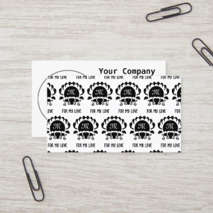 Black Clam Silhouette Monogram Business Card