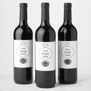 Black Clam Silhouette Monogram Wine Label