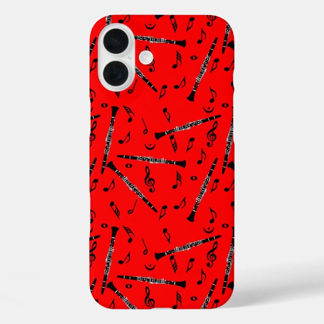 Black Clarinets Music Notes Case-Mate iPhone Case (Back)