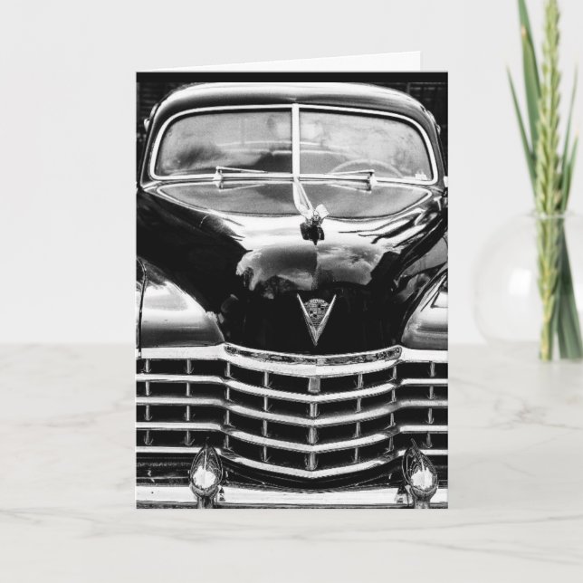 BLACK CLASSIC CAR BIRTHDAY CARDS (Front)