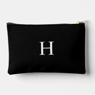 Black Classic Elegant Monogram Accessory Pouch