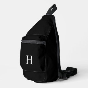 Black Classic Elegant Monogram Sling Bag