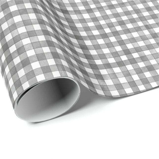 Black Classic Gingham Wrapping Paper (Roll Corner)