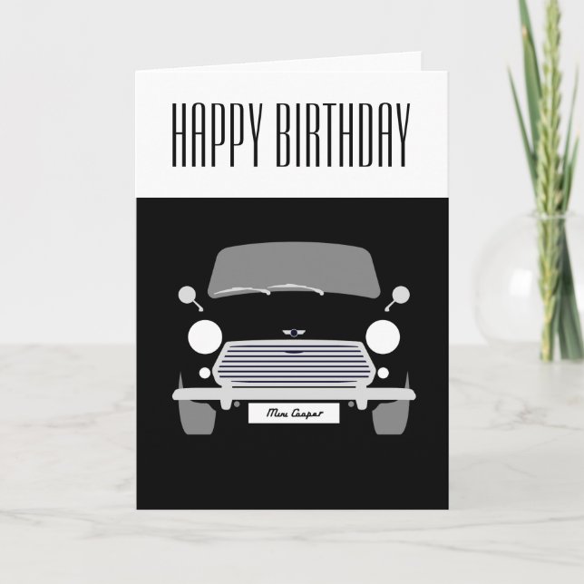 Black Classic Mini Cooper Card (Front)