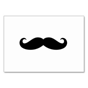 Black Classic Moustache Simple Bushy Moustache Table Number