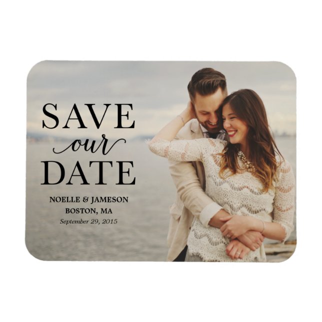 Black Classic Overlay | Save the Date Magnet (Horizontal)