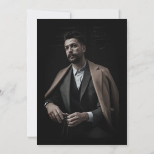 Black Classic Photo Funeral Celebration of Life Invitation