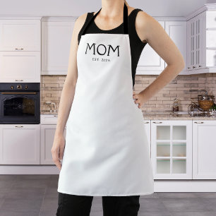 Black Classic Typography Established Mum Apron