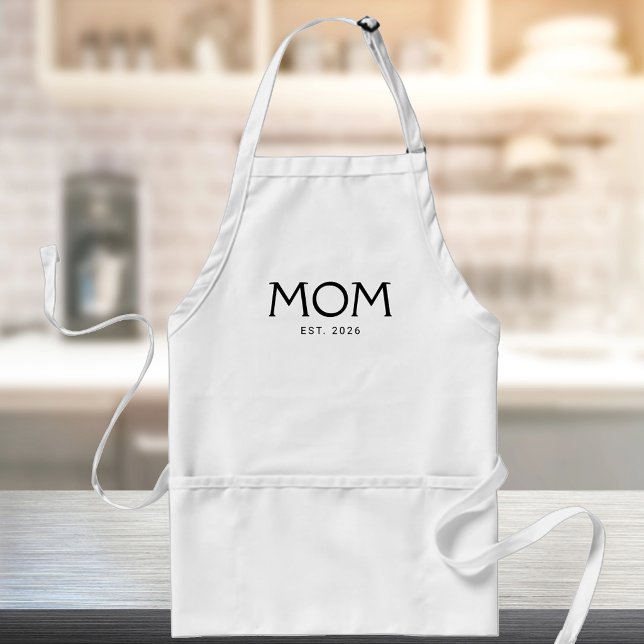 Black Classic Typography Established Mum Standard Apron (Creator Uploaded)