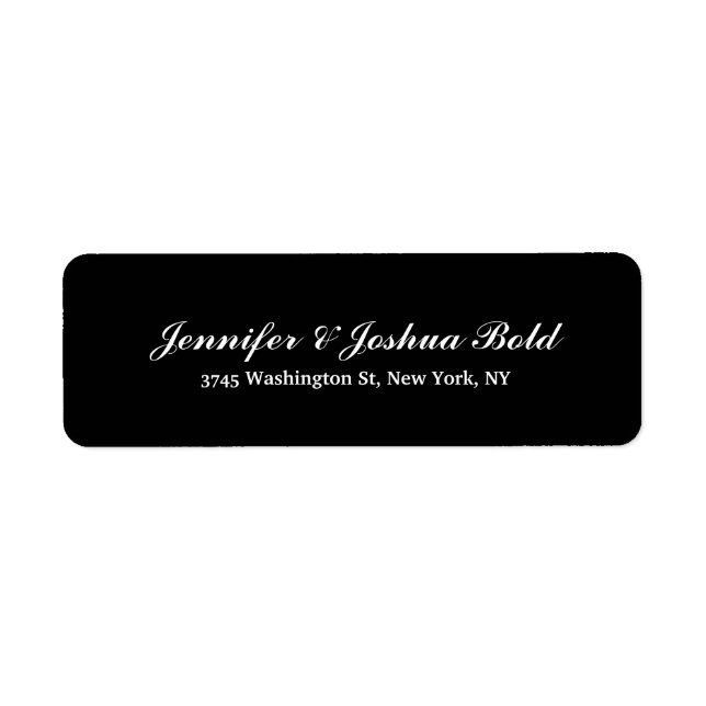 Black Classical Creative Brush Script Family Return Address Label (Front)