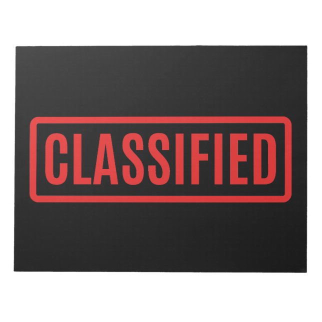 Black Classified Notepad (Front)