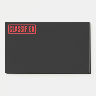 Black Classified Post-it Notes