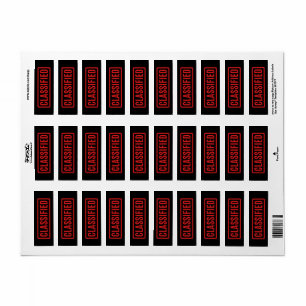 Black Classified Return Address Label