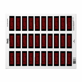 Black Classified Return Address Label