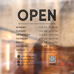 Black Clean Practical Opening Hours Qr Code
