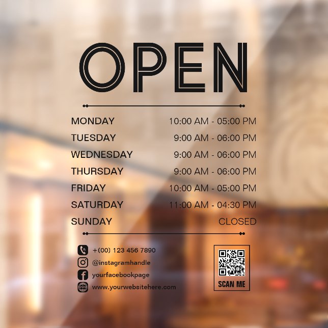 Black Clean Practical Opening Hours Qr Code (Sheet 2)