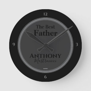 Black Clock with words "The best Father" and name