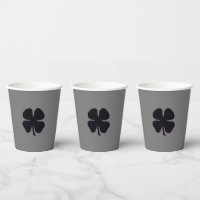 Black Clover grey paper cups