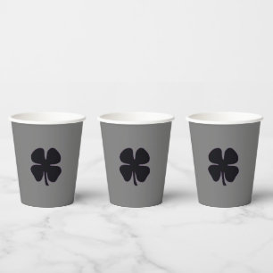 Black Clover grey paper cups