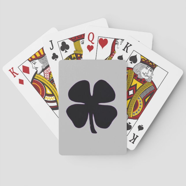 Black Clover grey Poker playing cards (Back)