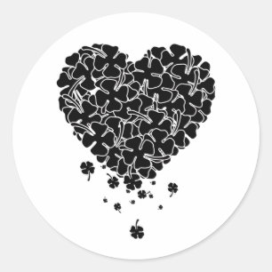 Black Clover Heart   Classic Round Sticker