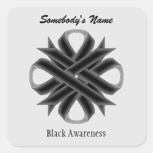 Black Clover Ribbon by Kenneth Yoncich Square Sticker