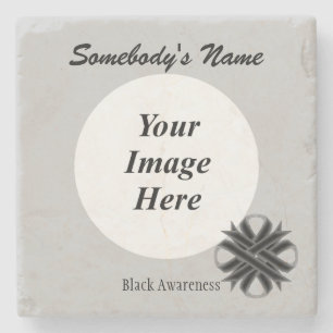 Black Clover Ribbon by Kenneth Yoncich Stone Coaster