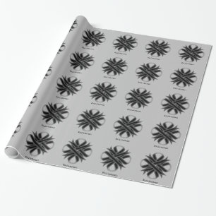 Black Clover Ribbon by Kenneth Yoncich Wrapping Paper