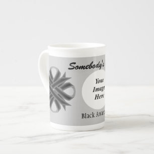Black Clover Ribbon Template by Kenneth Yoncich Bone China Mug