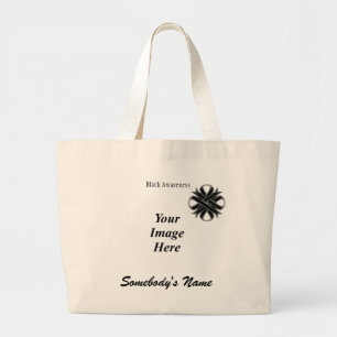 Black Clover Ribbon Template by Kenneth Yoncich Large Tote Bag