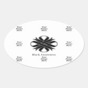 Black Clover Ribbon Template by Kenneth Yoncich Oval Sticker