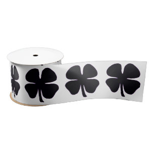 Black Clover white ribbon spool Satin Ribbon