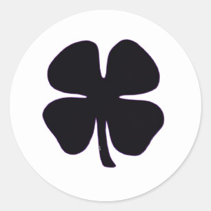 Black Clover white round large stickers