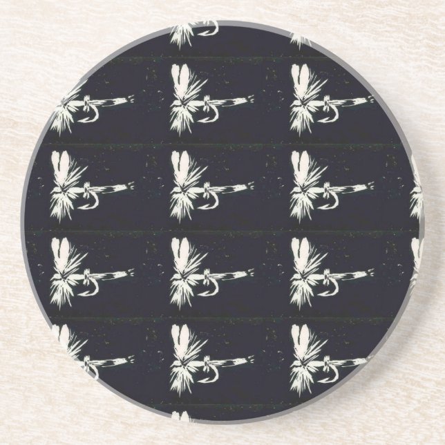 "Black Coachman" Dry Fly Pattern Coaster. Coaster (Front)