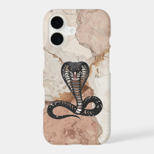 Black Cobra Marble print background iPhone 17 case