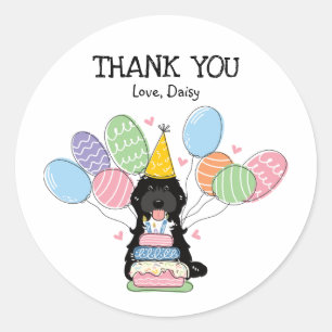 Black Cockapoo Cavapoo Birthday Favour Tags Sticke