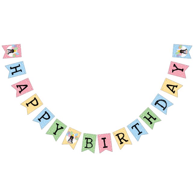 Black Cockapoo Cavapoo Dog Birthday Party Bunting (All)