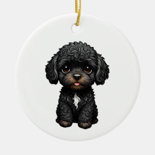Black Cockapoo Ceramic Ornament