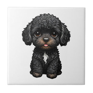 Black Cockapoo Ceramic Tile