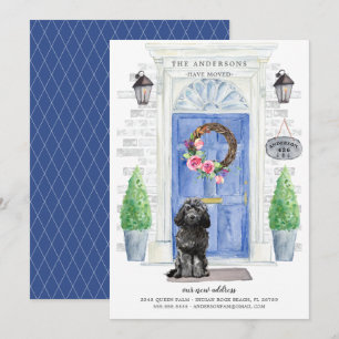 Black Cockapoo Front Door Moving Announcement