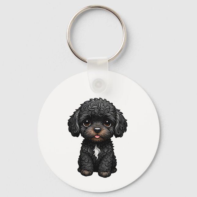 Black Cockapoo Key Ring (Front)