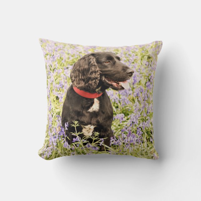 Black cocker spaniel cushion (Front)