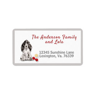 Black Cocker Spaniel Home Return Address     Label