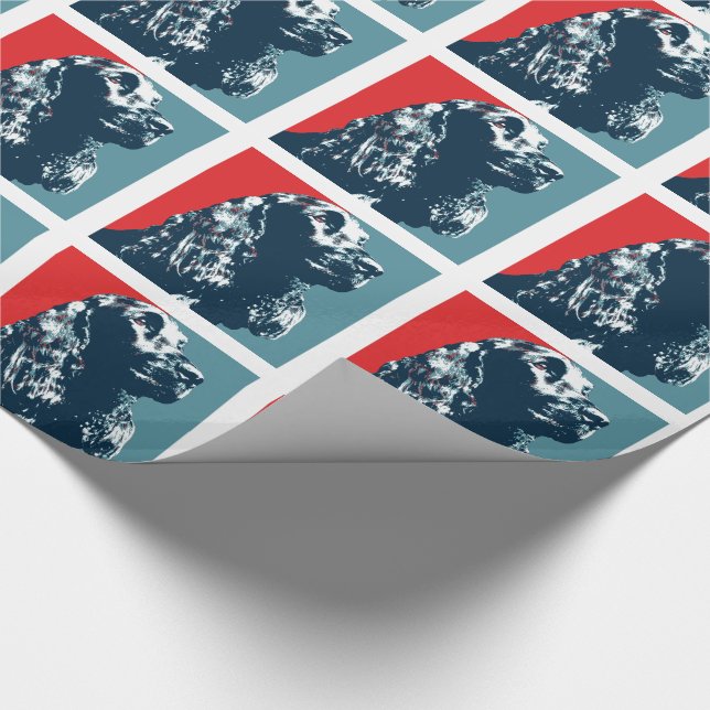 Black Cocker Spaniel Hope Dog Pop Art Wrapping Paper (Corner)