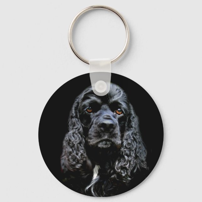 Black Cocker Spaniel Key Ring (Front)