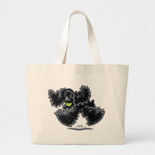 Black Cocker Spaniel Play Large Tote Bag