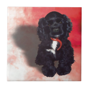 Black Cocker Spaniel Puppy - Abby Ceramic Tile