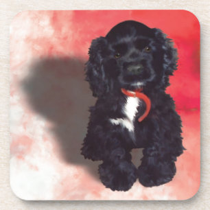 Black Cocker Spaniel Puppy - Abby Coaster