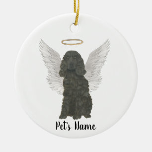 Black Cocker Spaniel Sympathy Memorial Ceramic Ornament