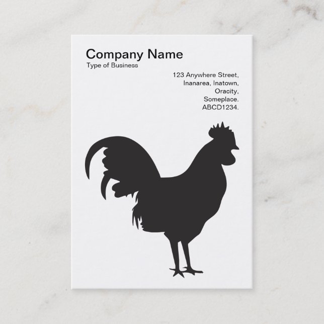 Black Cockerel - Black on White Business Card (Front)